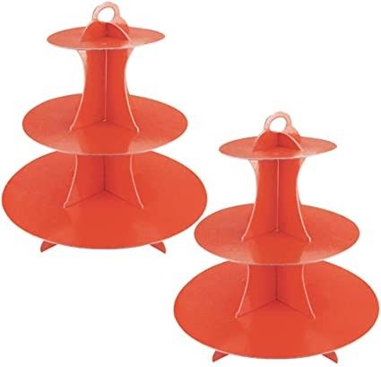 Biodegradable Red Colored Printed Paper Cupcake Stand In Gift Store