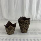Recyclable Tulip Paper Baking Cups White Brown Molds For Weddings
